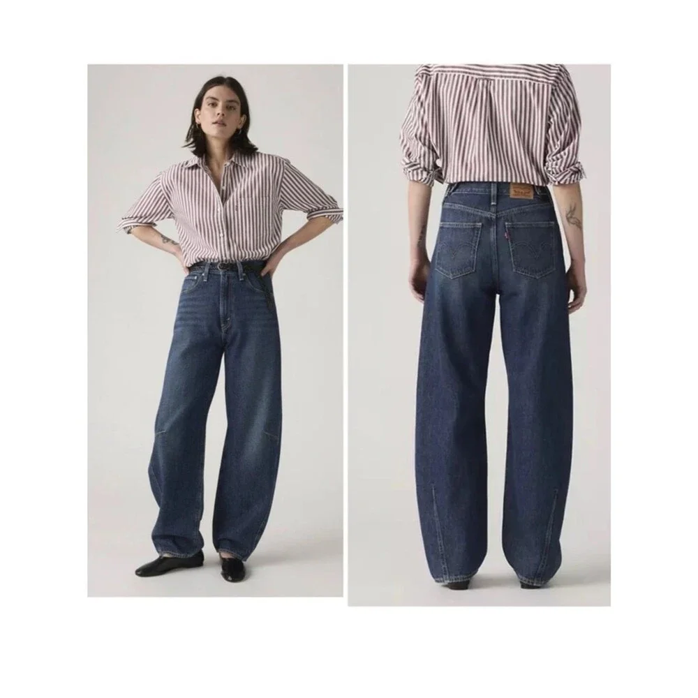 Levi’s Barrel Cinch Jeans in New Shades Dark Wash sz 32x31 NWT - Picture 2 of 11